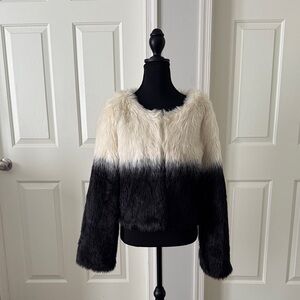 Rue21 Black and White Faux Fur Jacket